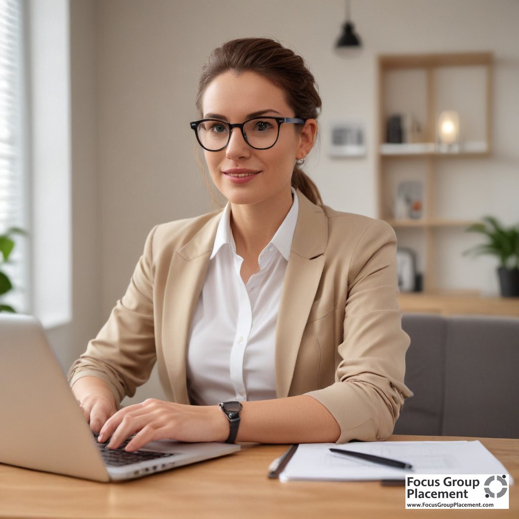 Virtual focus group participant in professional home office environment