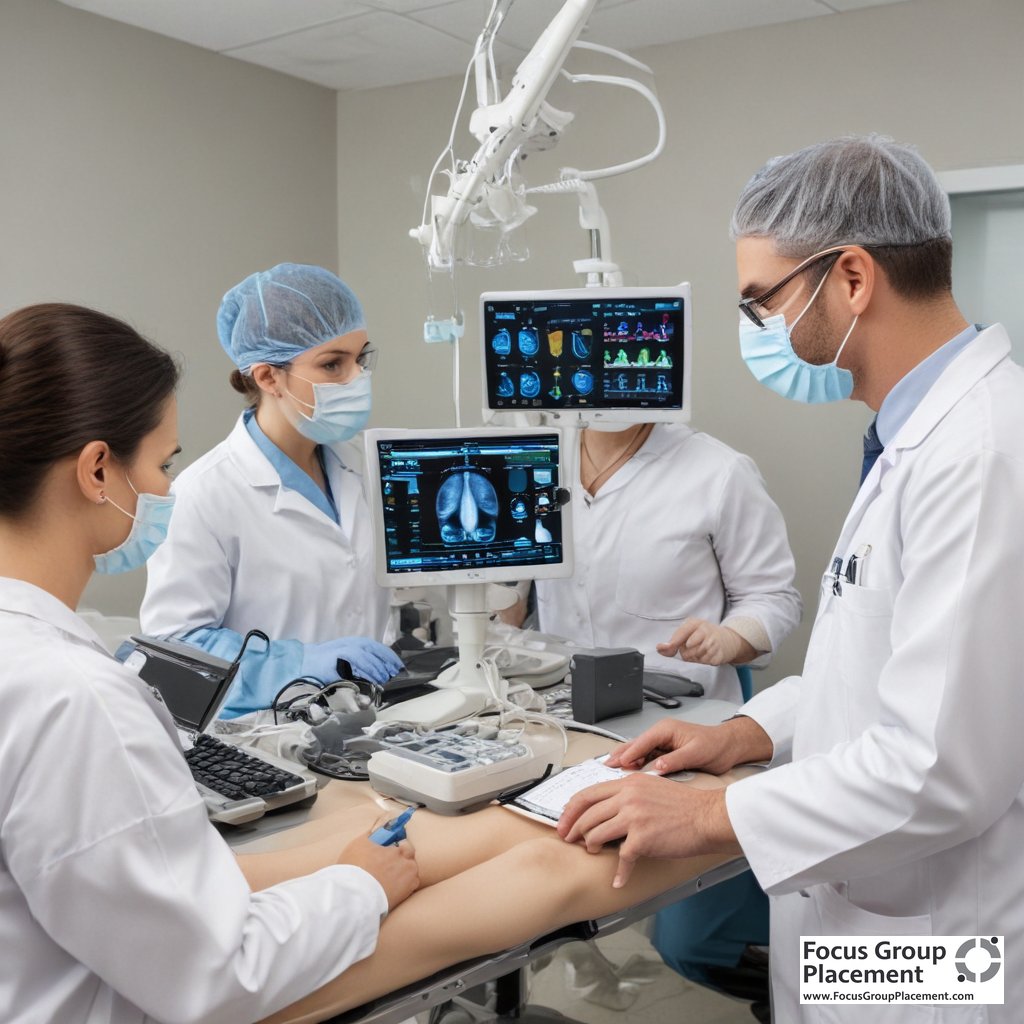 Healthcare professionals performing safety screening for tummy tuck clinical trial participant