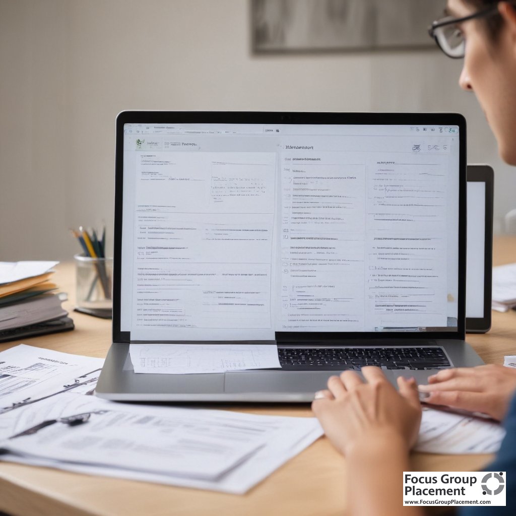 Participant completing an individual research study from home on their laptop