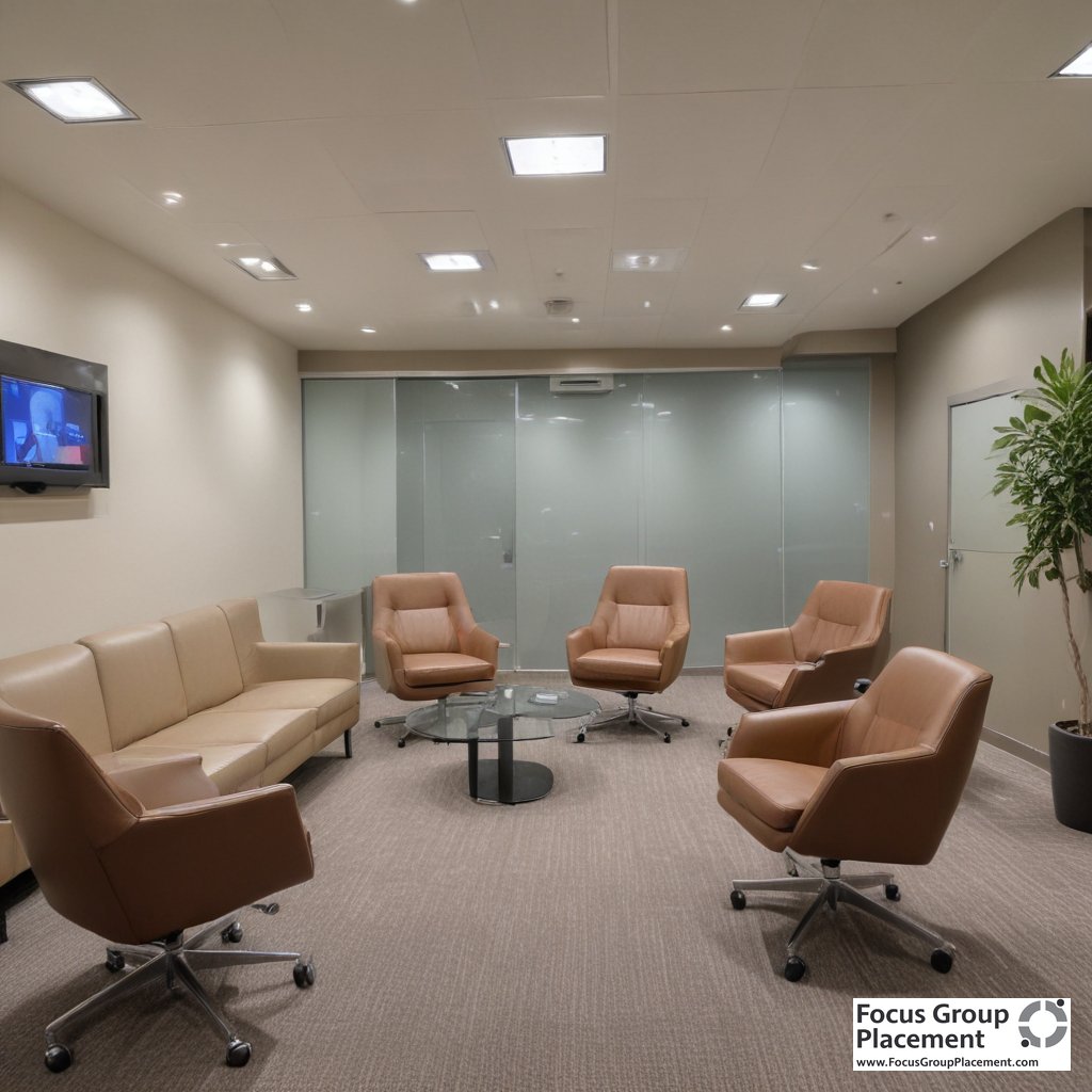 Modern focus group facility in Los Angeles showing professional research environment