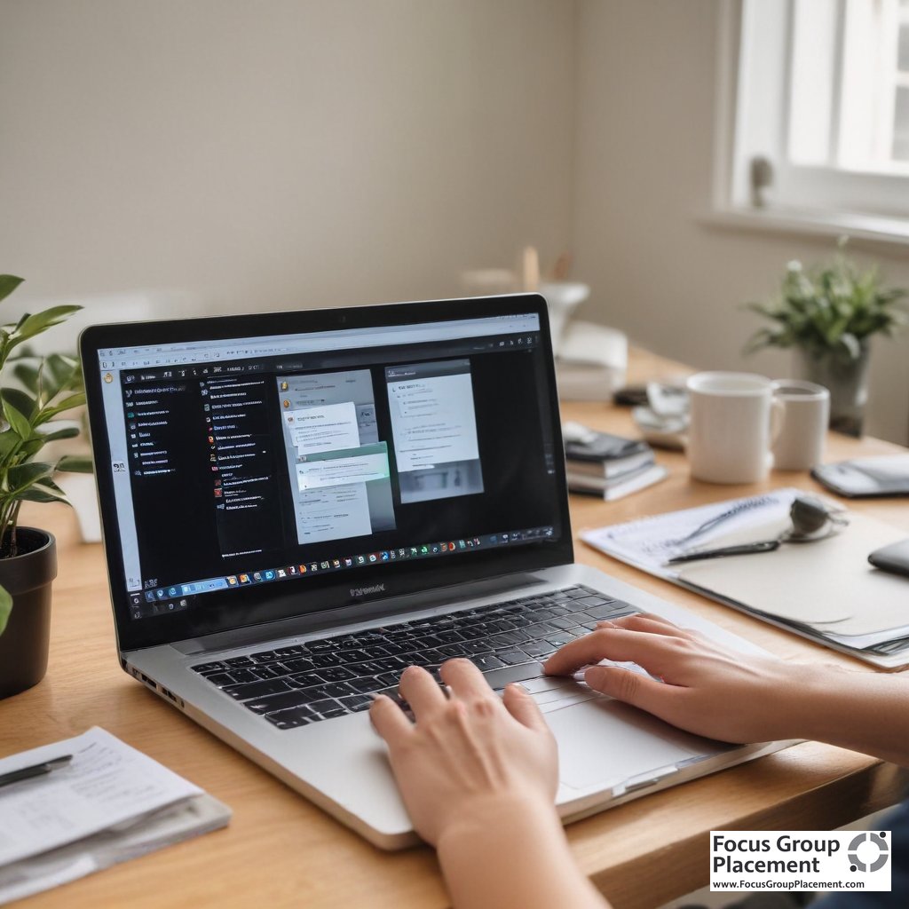 Remote worker comparing multiple amazon mechanical turk alternatives on computer