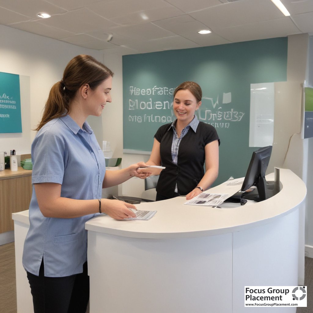 Fieldwork Inc participant receiving compensation check at facility reception area