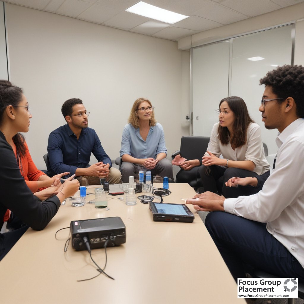 Diverse participants engaged in premium 20/20 research focus group discussion at professional research facility