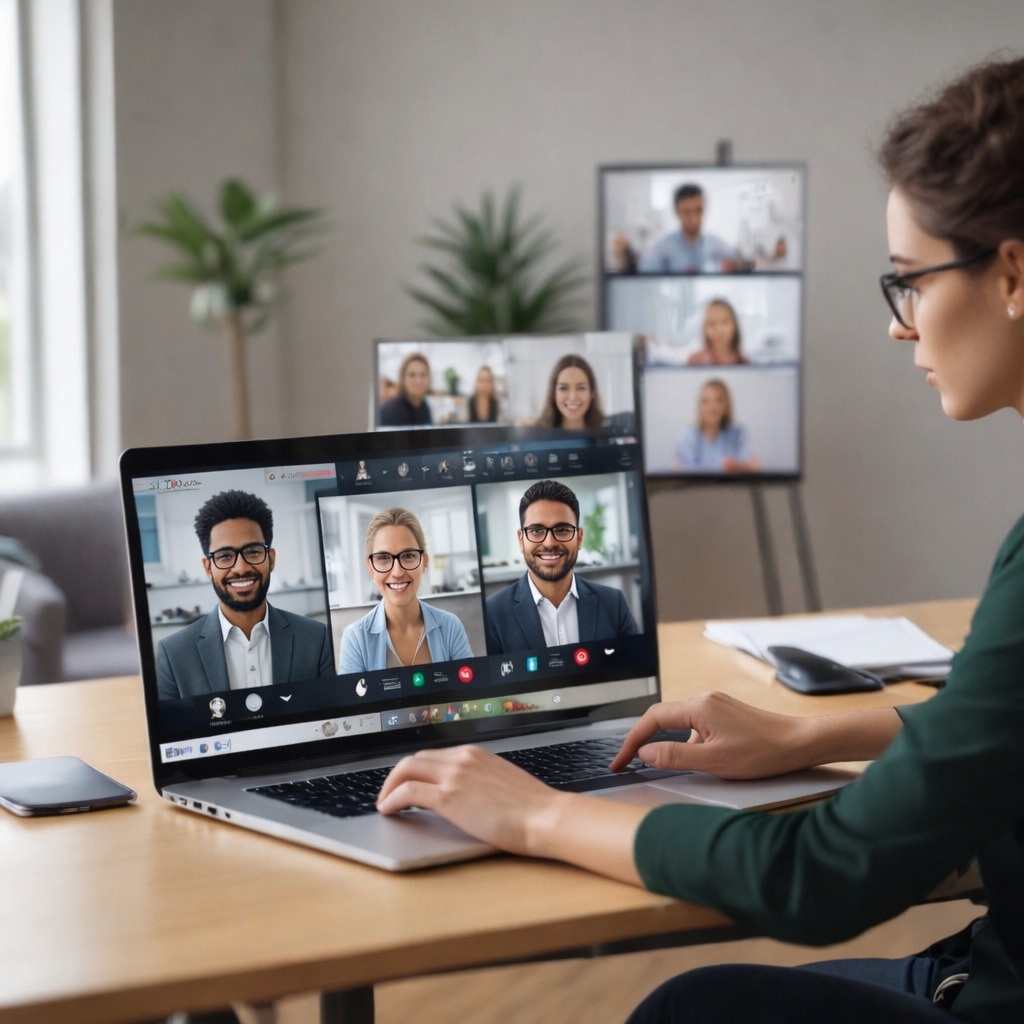 Virtual focus group participant joining online research session from home office