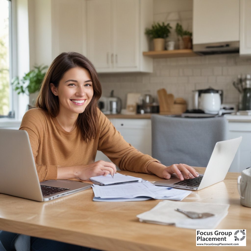 Person completing YouGov surveys online at home to earn extra income
