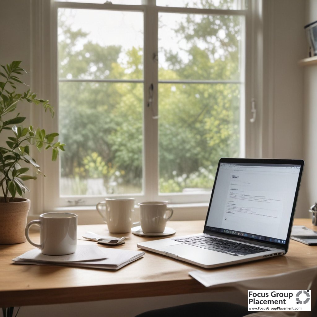Person completing Harris Poll Online survey at home, earning rewards for sharing opinions