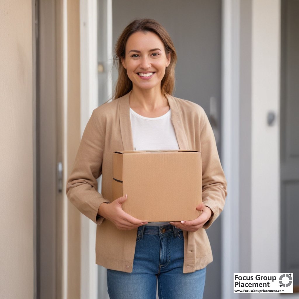 Pinecone Research panelist receiving a product testing package at their front door